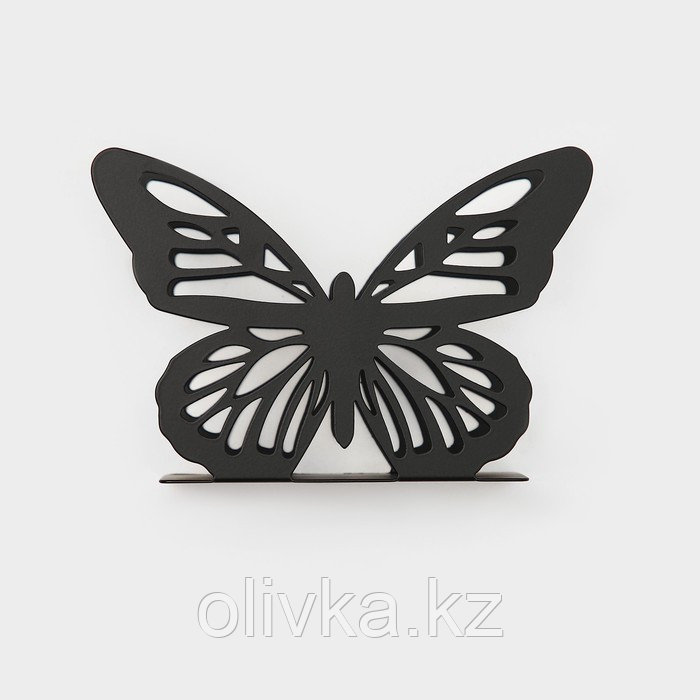 Салфетница Доляна «Бабочка», 13,5×4×9 см, цвет чёрный - фото 4 - id-p113251037