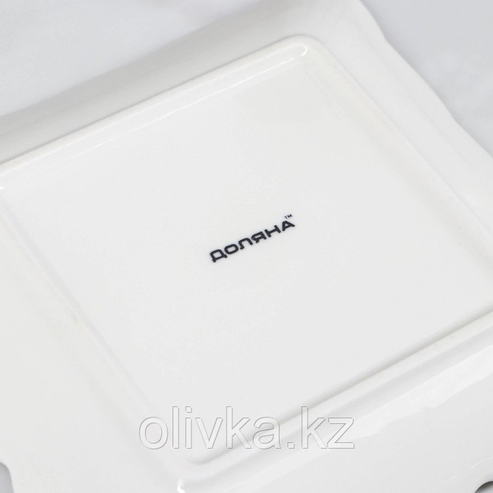 Тарелка фарфоровая квадратная Доляна «Сьюзен», d=15 см, цвет белый - фото 4 - id-p113251897