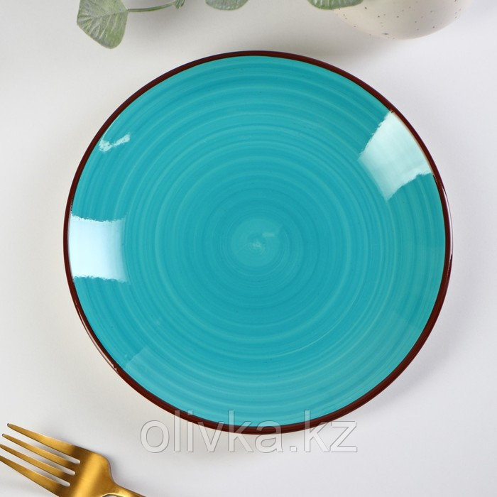Тарелка керамическая десертная Доляна «Морской мир», d=19 см, цвет голубой - фото 1 - id-p113258033
