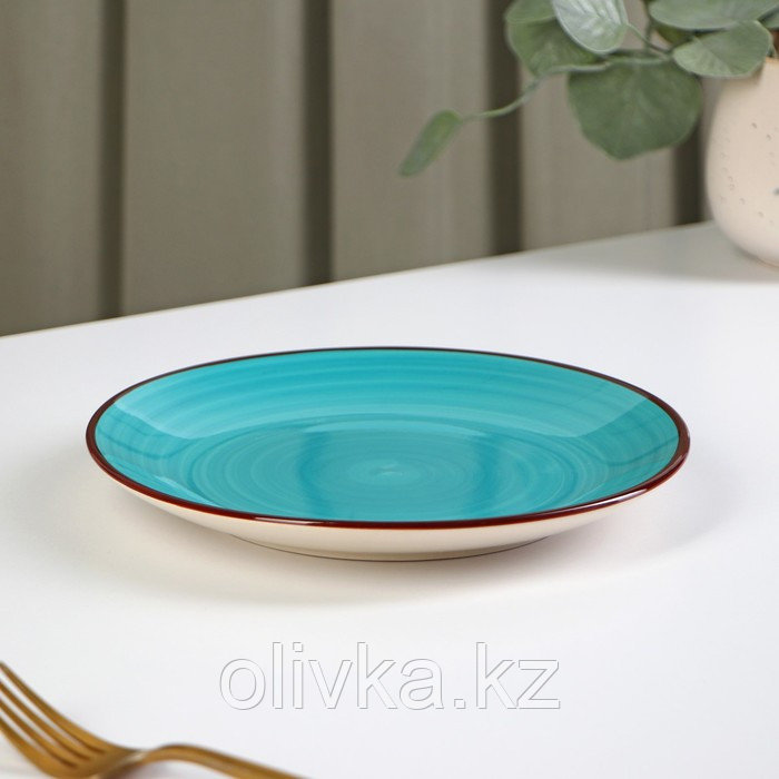 Тарелка керамическая десертная Доляна «Морской мир», d=19 см, цвет голубой - фото 2 - id-p113258033