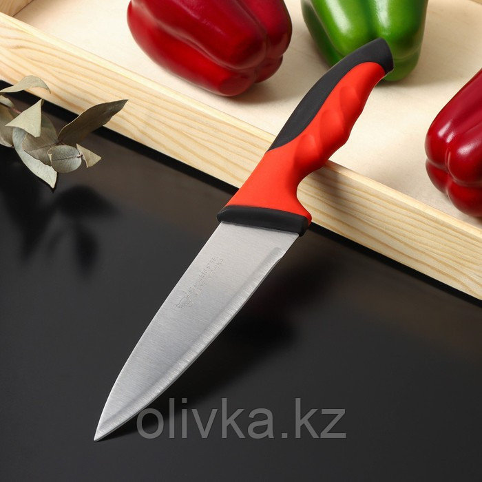 Нож-шеф Доляна Bull, лезвие 15 см, цвет красный - фото 1 - id-p113262310