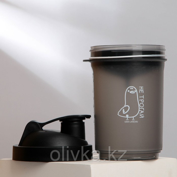 Шейкер спортивный «Не трогай», чёрный, с чашей под протеин, 500 мл - фото 3 - id-p113262314