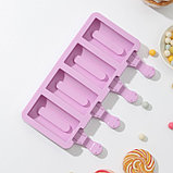 Форма силиконовая для мороженого «Сицилия», 19,5×11 см, 4 ячейки (6,8×3,5 см), цвет МИКС, фото 2
