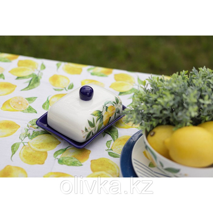 Маслёнка Доляна «Лимон», 17×12×8,5 см, цвет белый - фото 9 - id-p113265680