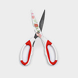 Ножницы кухонные с антиналипающим покрытием Доляна «Цветение», 22 см, цвет МИКС, фото 2