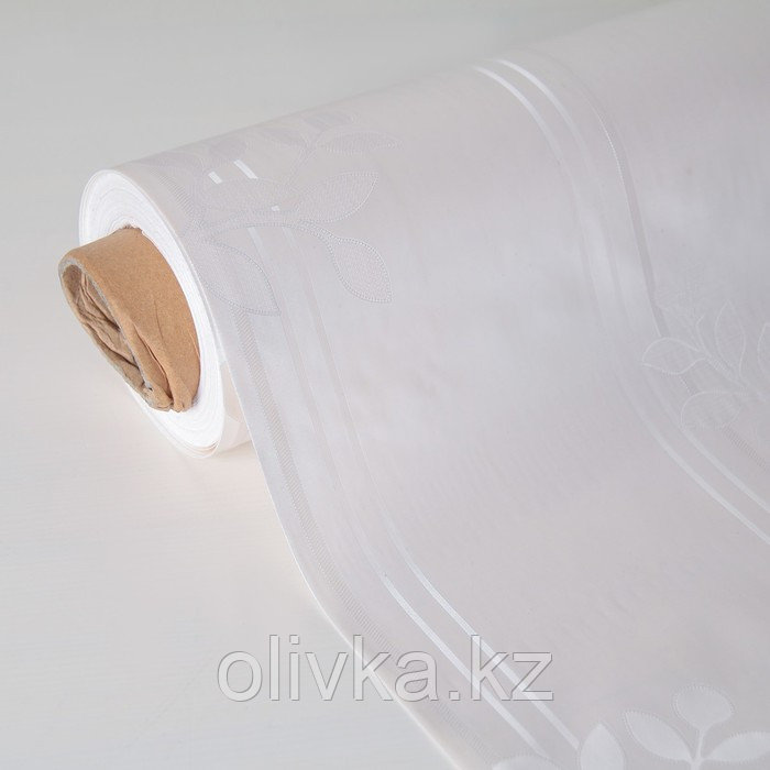 Клеёнка на стол на тканевой основе «Лепестки», ширина 137 см, рулон 20 м, цвет белый - фото 3 - id-p113255411