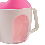 Тренировочный Поильник - чашечка 2в1, 150 мл., твердый носик, цвет розовый, фото 3