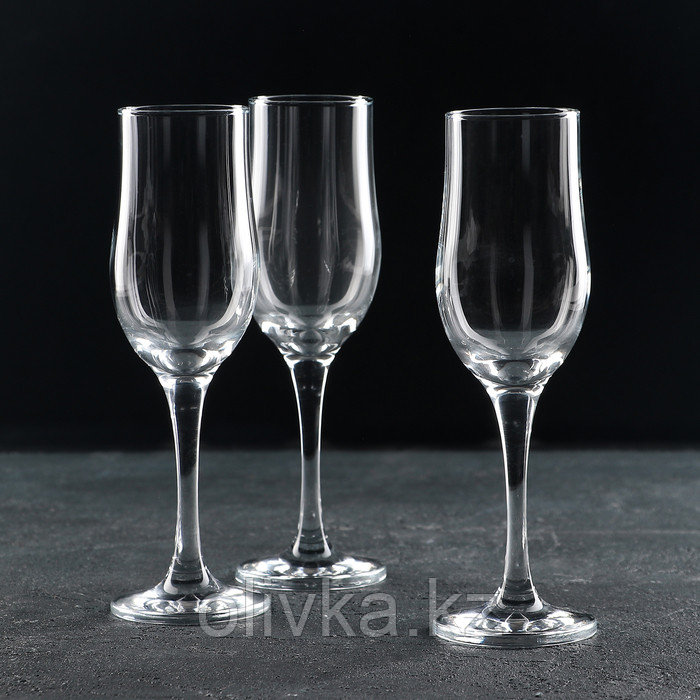 Набор стеклянных бокалов для шампанского Tulipe, 200 мл, 3 шт - фото 1 - id-p113242636