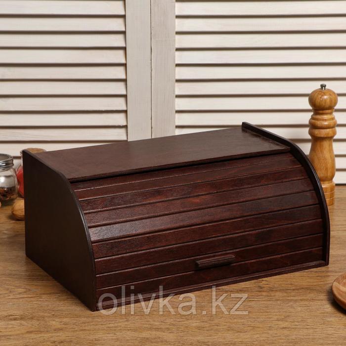 Хлебница деревянная "Буханка", прозрачный лак, цвет орех, 38×24.5×16.5 см - фото 1 - id-p113257221