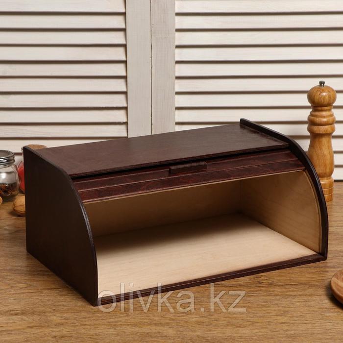 Хлебница деревянная "Буханка", прозрачный лак, цвет орех, 38×24.5×16.5 см - фото 2 - id-p113257221