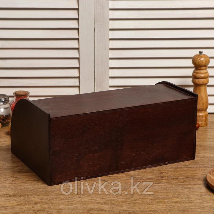 Хлебница деревянная "Буханка", прозрачный лак, цвет орех, 38×24.5×16.5 см - фото 3 - id-p113257221