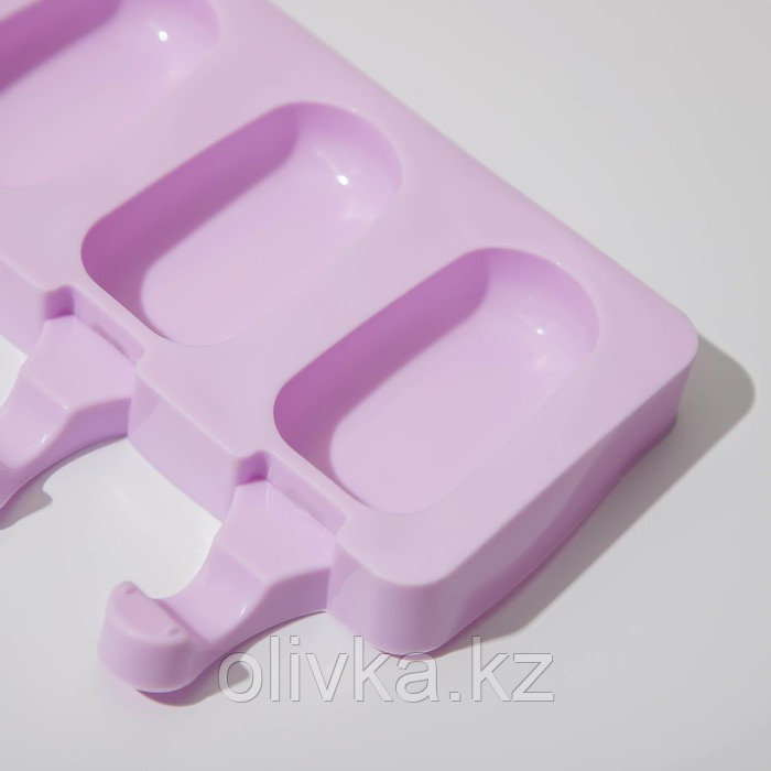 Форма силиконовая для мороженого Доляна «Эскимо», 42×12,5 см, 8 ячеек (6,8×3,8 см), цвет МИКС - фото 3 - id-p113253631