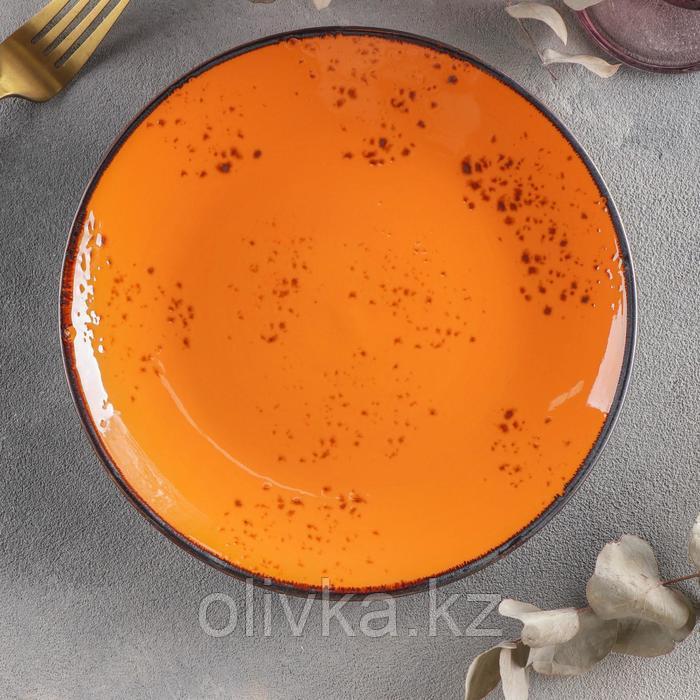Тарелка керамическая обеденная «Созвездие», d=21 см, цвет оранжевый - фото 1 - id-p113262339