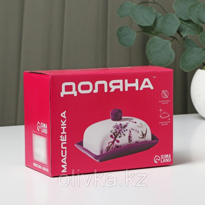 Маслёнка Доляна «Емеля», 17×12×8,5 см, цвет белый - фото 4 - id-p113257237
