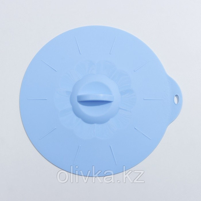 Силиконовая крышка Доляна «Симпл», d=21 см, цвет голубой - фото 6 - id-p113242659