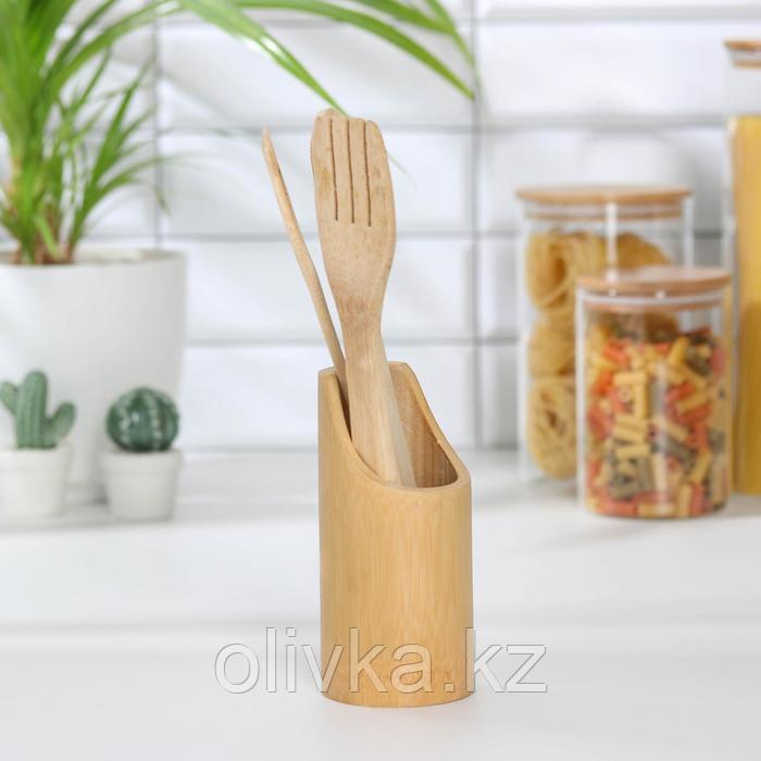 Набор кухонных принадлежностей «Бамбуковый лес», 3 предмета на подставке: 2 лопатки, ложка - фото 2 - id-p113242662