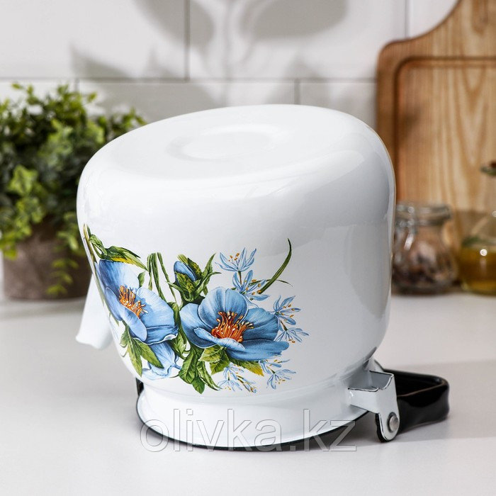 Чайник с кнопкой «Цветы синие», 3,5 л, индукция, цвет белый - фото 4 - id-p113253650
