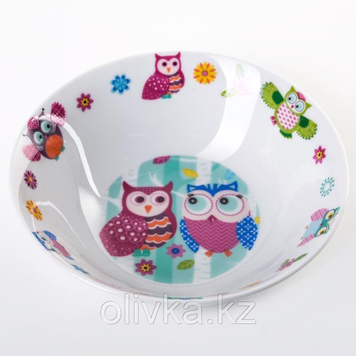 Набор детской посуды из керамики Доляна «Совушки», 3 предмета: кружка 230 мл, миска 400 мл, тарелка d=18 см - фото 9 - id-p113251942