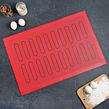 Силиконовый коврик армированный «Эклер», 60×40 см, цвет красный, фото 5