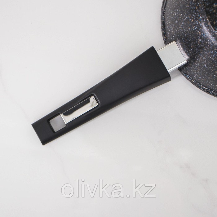 Ковш «Гранит Stаr», 1,7 л, съёмная ручка, стеклянная крышка, антипригарное покрытие, цвет чёрный - фото 6 - id-p113255455