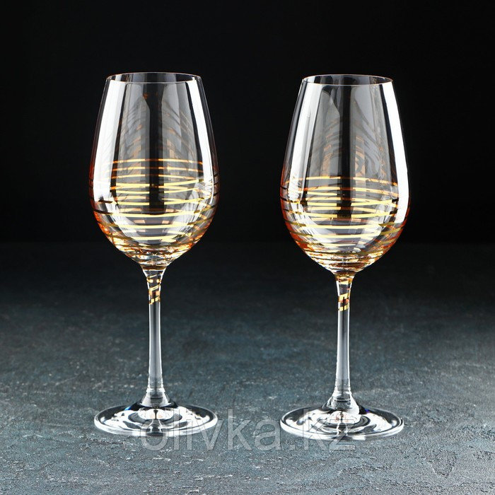 Набор бокалов для вина «Золотая спираль», 350 мл, 2 шт - фото 1 - id-p113245549