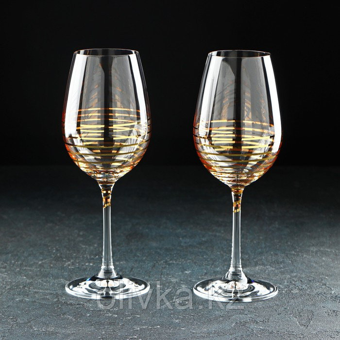 Набор бокалов для вина «Золотая спираль», 350 мл, 2 шт - фото 2 - id-p113245549