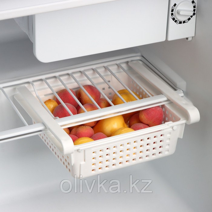 Органайзер для холодильника раздвижной «Лофт», 19,7×20×7,7 см, цвет белый - фото 1 - id-p113269058