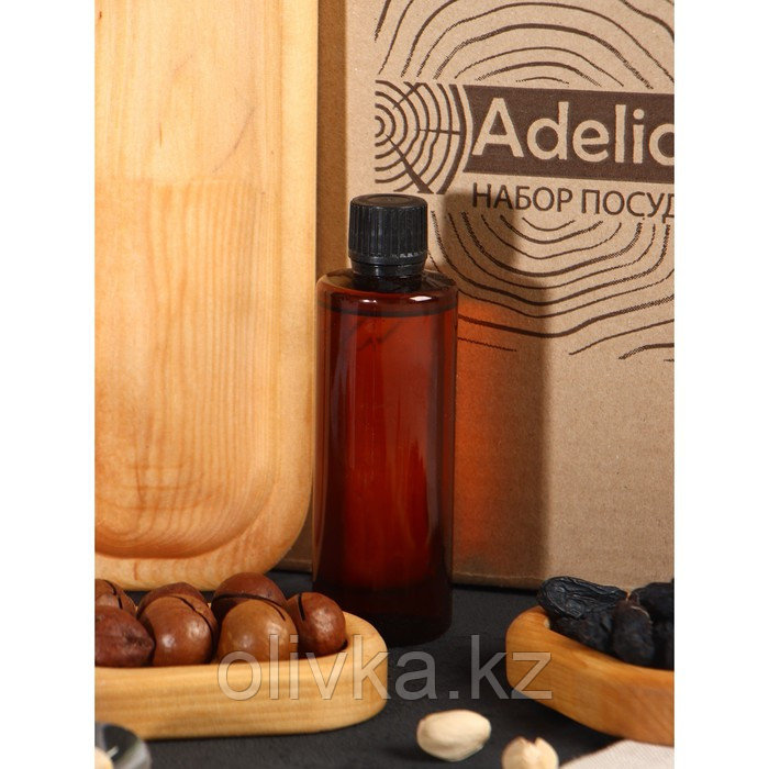 Подарочный набор деревянной посуды Adelica, доска сервировочная 3 секции, 2 менажницы съёмные, масло в подарок - фото 2 - id-p113269059