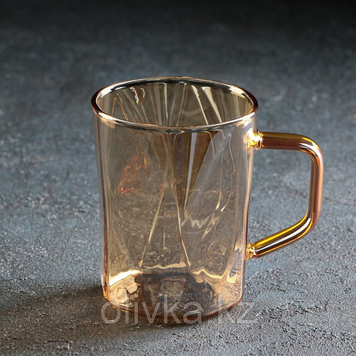 Набор для напитков из стекла Magistro «Голден. Льдинка», 5 предметов: кувшин 1,5 л, 4 кружки 350 мл, цвет - фото 6 - id-p113269066
