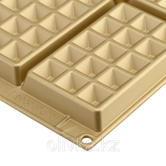 Форма для приготовления вафель Waffel classic, силиконовая, золотая - фото 7 - id-p113259714