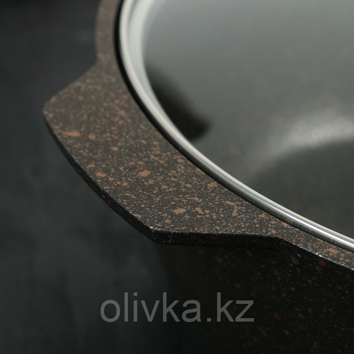 Кастрюля-жаровня Granit ultra original, 4 л, стеклянная крышка, антипригарное покрытие, цвет чёрный - фото 9 - id-p113251949