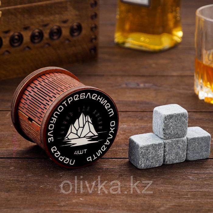 Камни для виски "Злоупотребление", в шкатулке, натуральный стеатит, 4 шт - фото 1 - id-p113262360