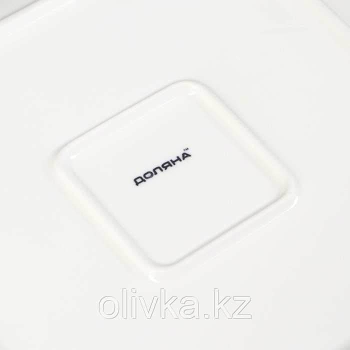 Тарелка фарфоровая квадратная Доляна «Сьюзен», d=26 см, цвет белый - фото 4 - id-p113255470