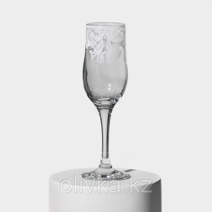 Набор бокалов для шампанского «Кружево», 200 мл, диаметр 5,3 см, высота 20,5 см, 2 шт - фото 2 - id-p113258859