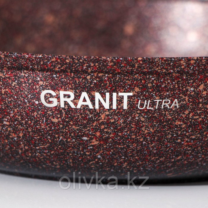 Сковорода Granit ultra red, d=24 см, съёмная ручка, антипригарное покрытие, цвет бордовый - фото 8 - id-p113256445