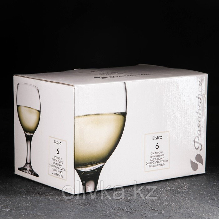 Набор стеклянных фужеров для белого вина Bistro, 175 мл, h=13 см, 6 шт - фото 2 - id-p113244629