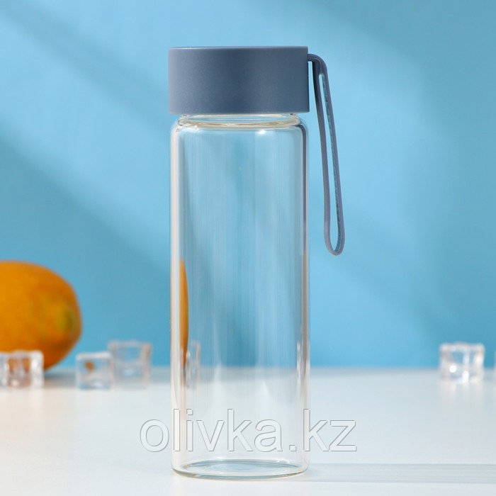 Бутылка для воды стеклянная в чехле «Авокадо», 380 мл, h=17,5 см, рисунок МИКC - фото 3 - id-p113257265