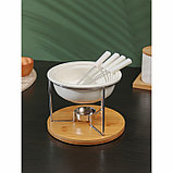Набор для фондю керамический BellaTenero, 5 предметов: чаша 350 мл, 4 шпажки, цвет белый, фото 6