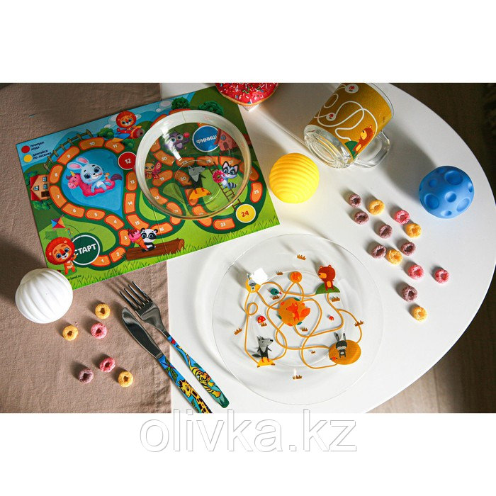 Набор детской посуды Доляна «Лесные забавы», 3 предмета: миска 450 мл, тарелка d=20 см, кружка 200 мл - фото 7 - id-p113263200
