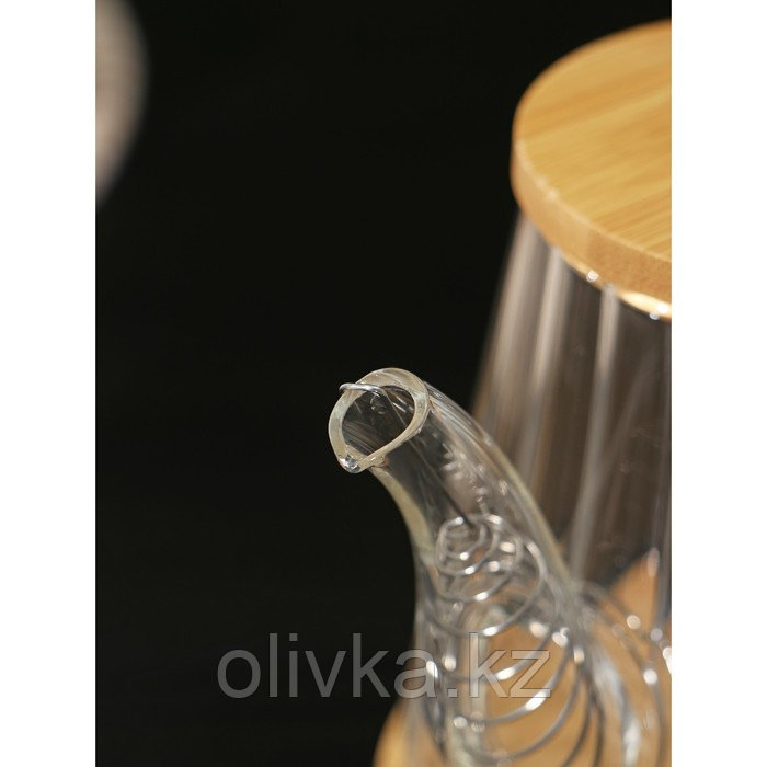 Чайник заварочный стеклянный с бамбуковой крышкой и металлическим фильтром BellaTenero «Эко», 550 мл, - фото 5 - id-p113270049
