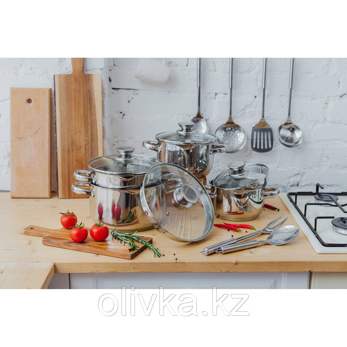Набор кухонных принадлежностей «Металлик», 6 предметов, на подставке - фото 6 - id-p113251968
