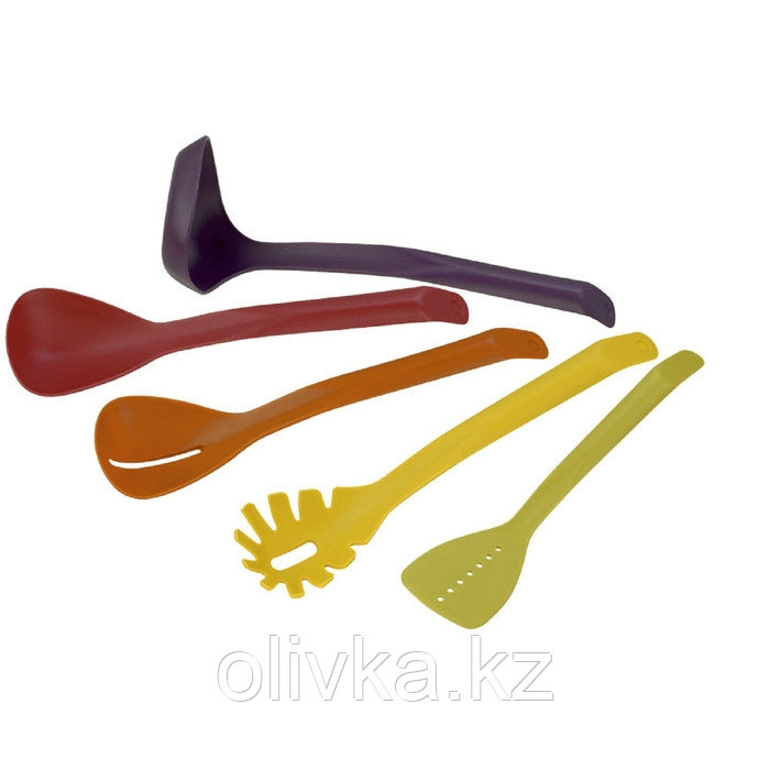 Набор кухонных принадлежностей CALVE, 5 предметов: половник, лопатка, 3 вида ложек, нейлон - фото 2 - id-p113245583