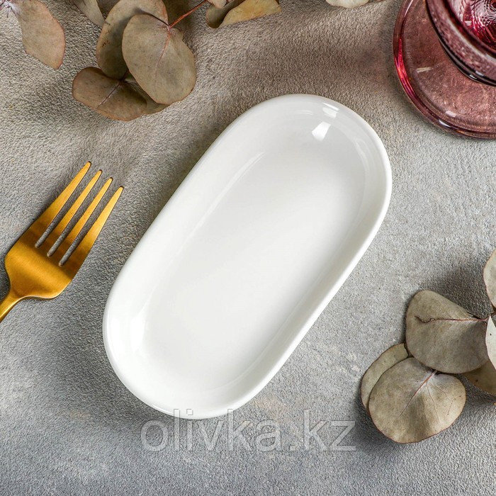 Блюдо фарфоровое Wilmax, 14×7,5 см, цвет белый - фото 1 - id-p113244645