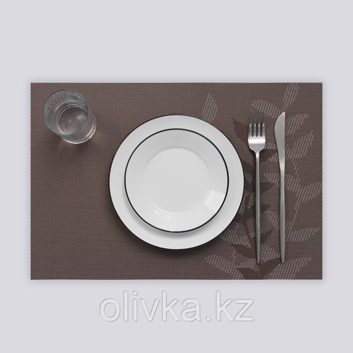 Салфетка сервировочная на стол «Росток», 45×30 см, цвет серый