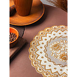 Салфетка ажурная для стола «Букет», d=30 см, цвет золото, фото 2