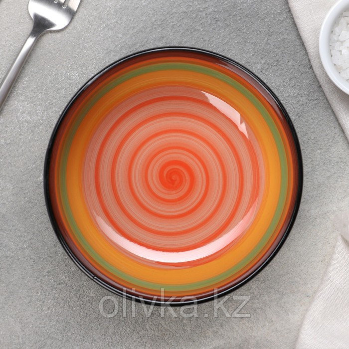 Салатник керамический Доляна «Индия», 800 мл, d=15 см, цвет оранжевый - фото 2 - id-p113242710