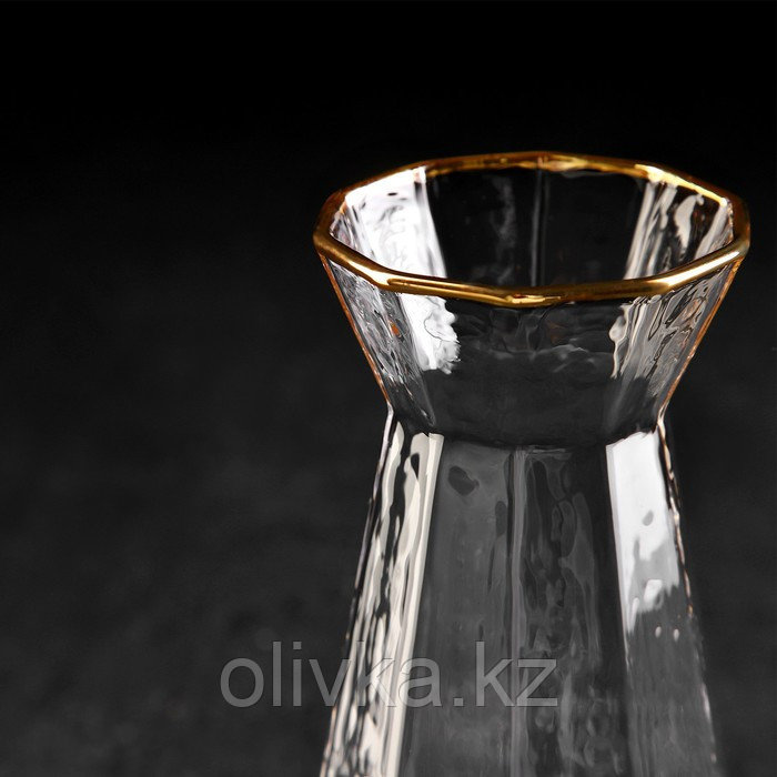 Набор для напитков из стекла «Иней. Золото», 5 предметов: графин 300 мл, стакан 70 мл, 4 шт - фото 3 - id-p113269094