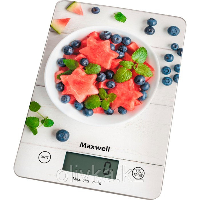 Весы кухонные Maxwell MW-1478, электронные, до 5 кг, рисунок "Ягоды" - фото 1 - id-p113267366