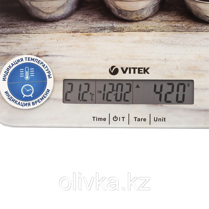 Весы кухонные Vitek VT-2429, электронные, до 5 кг, рисунок "Ягоды" - фото 3 - id-p113267367