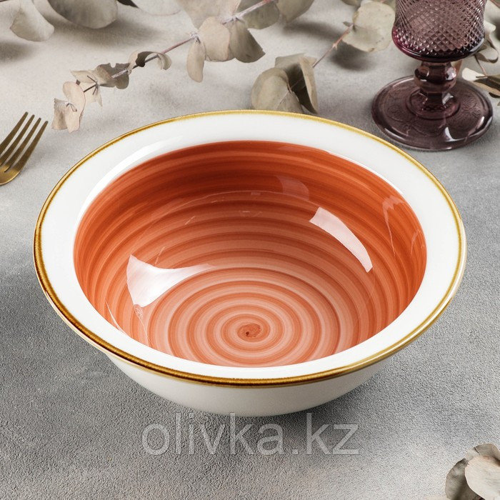Салатник керамический «Крафт», 1,3 л, 23×8 см, цвет оранжевый - фото 1 - id-p113264007